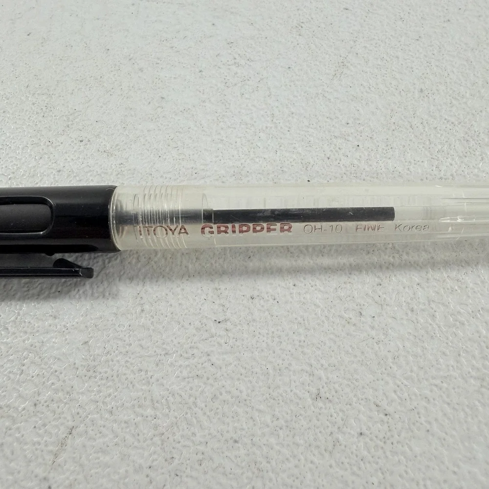 Vintage ITOYA Ballpoint Pen - Black Gripper Ball Pen OH-10‎ Fine